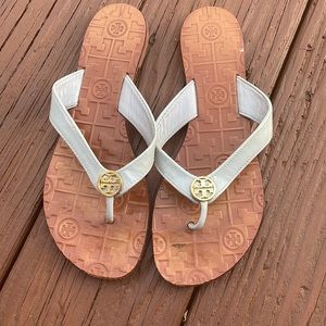 Blue Tory Burch flip flops